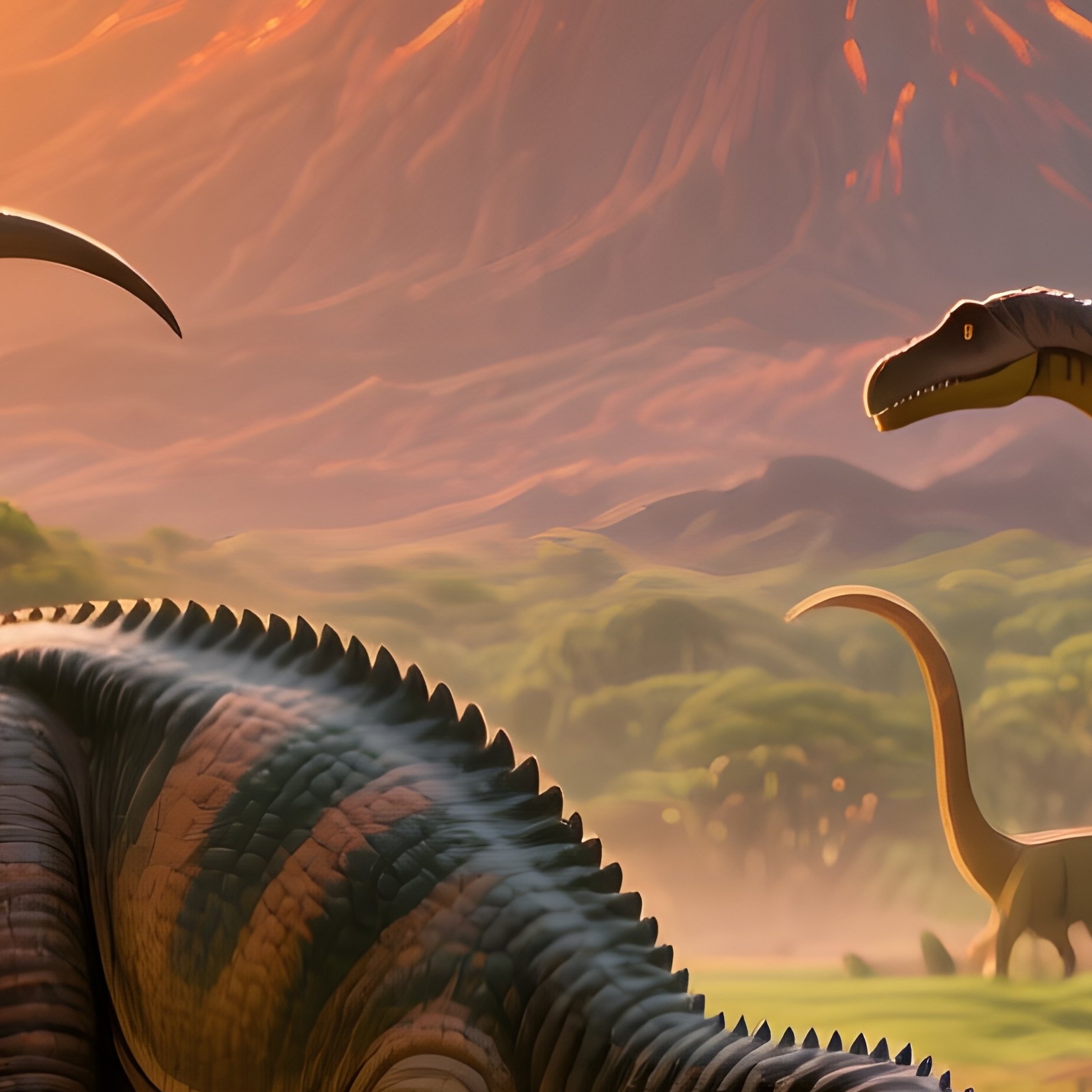 Huayangosaurus Illustration Scene - Full Resolution Quality Preview
