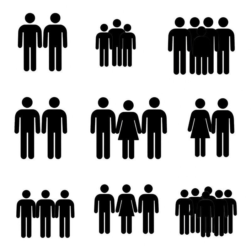 Human Figure Icons Representing Groups Of People Human Figures