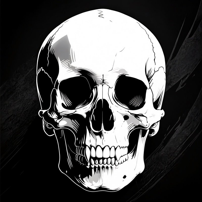 Human Skull Skull Black And White