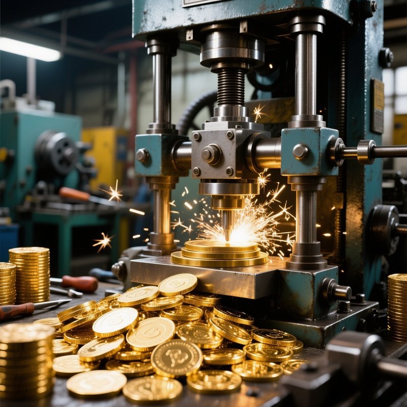 Hydraulic Press Stamping Gold Coins