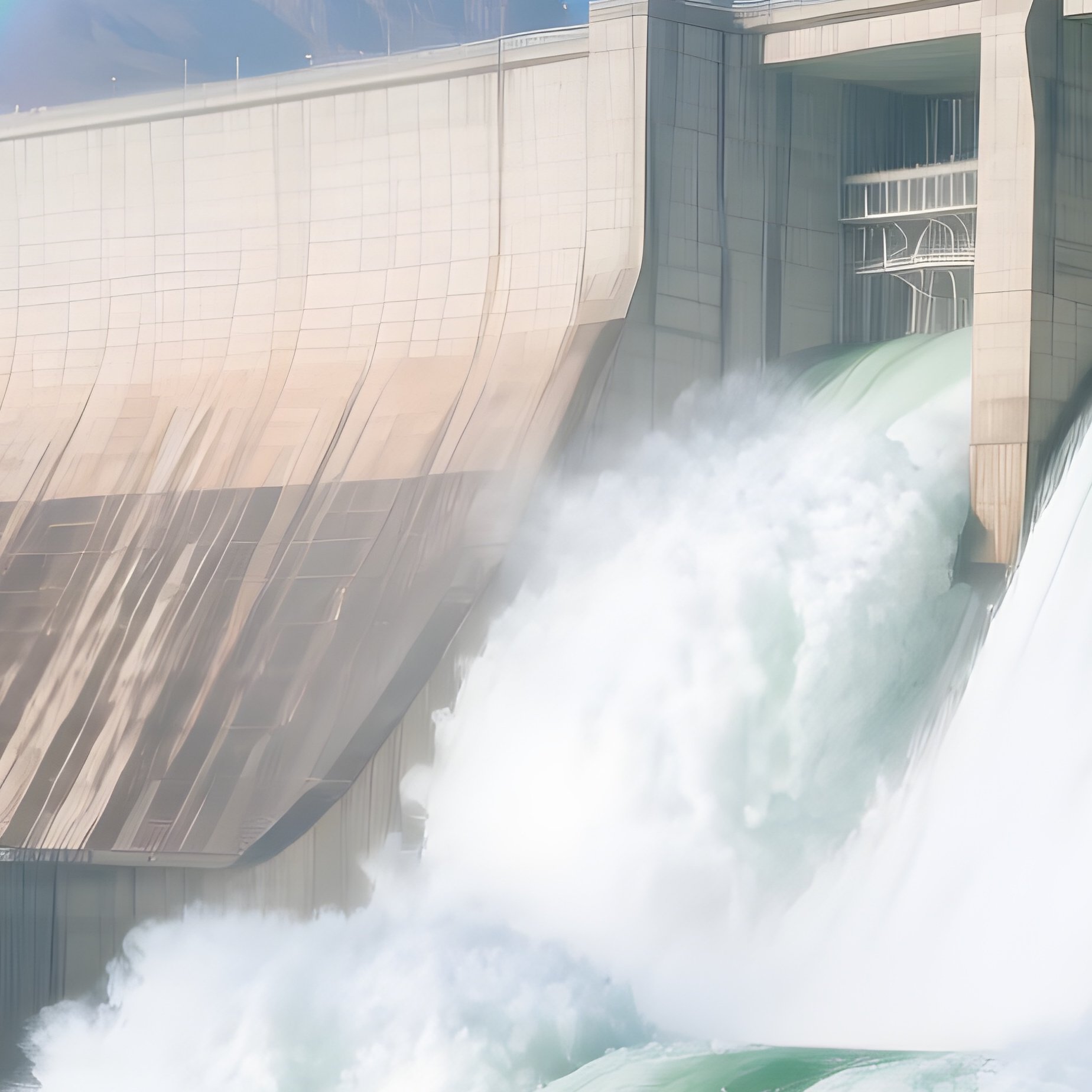 Hydro Dam Roaring Water Rainbow - Full Resolution Quality Preview