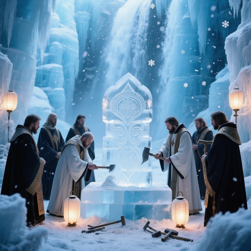 Ice Texture Tradition Frosty Ritual