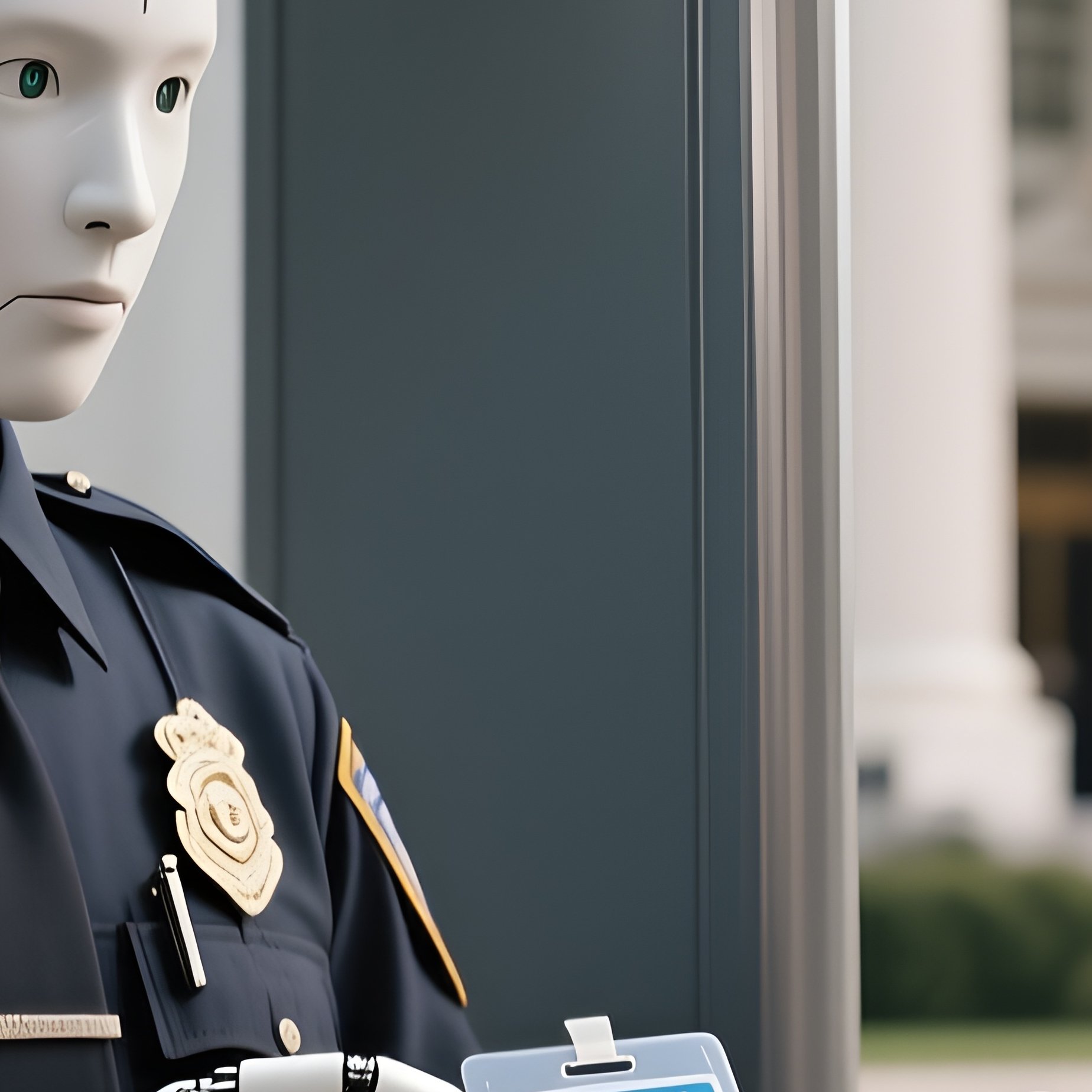 Id Check: A Security Guard At A Metal Detector Checkpoint Inspecting A Visitor'S Id Badge Before Allowing Entry Into A Government Building. - Full Resolution Quality Preview
