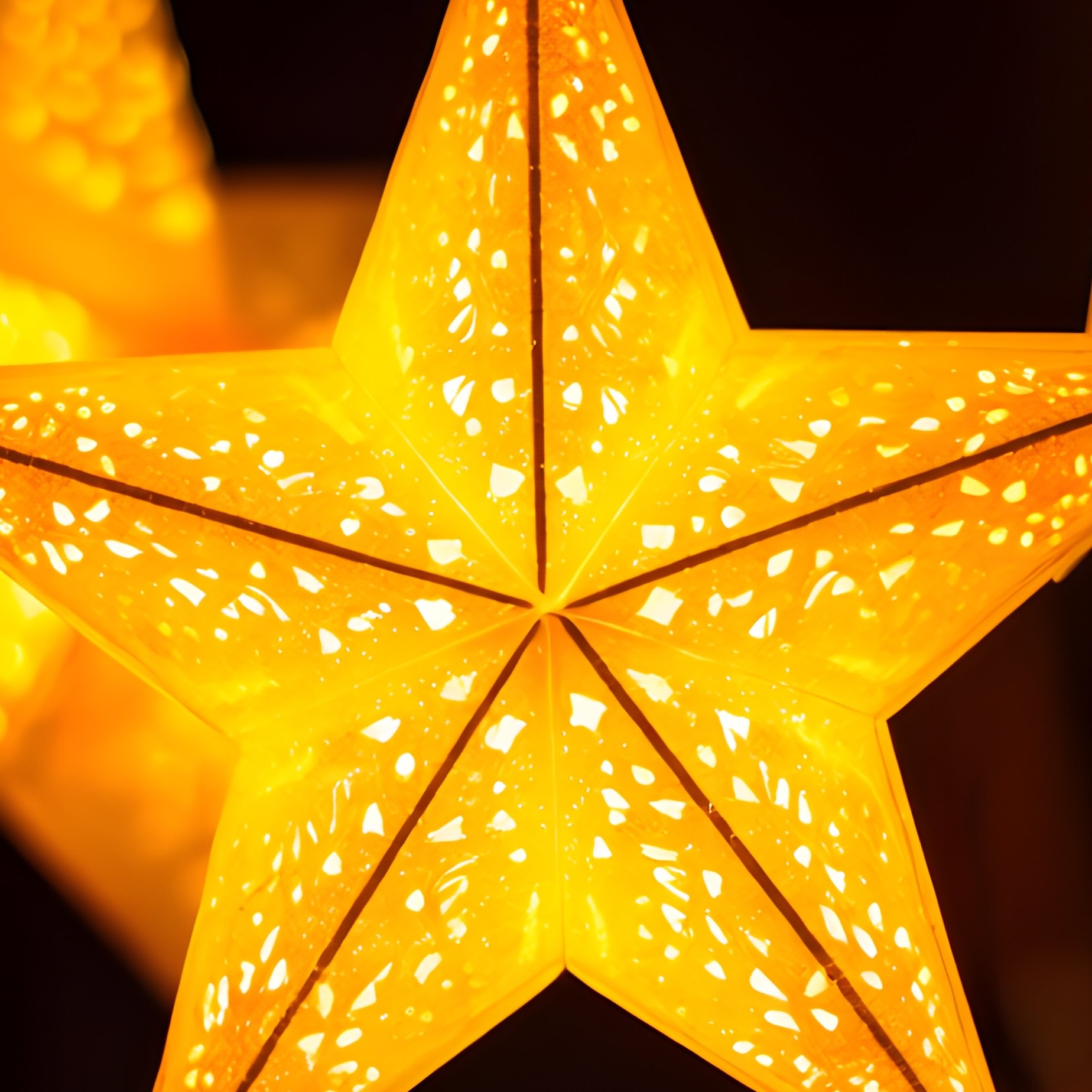Illuminated Star Shaped Decorations Christmas Festive Decorations - Full Resolution Quality Preview