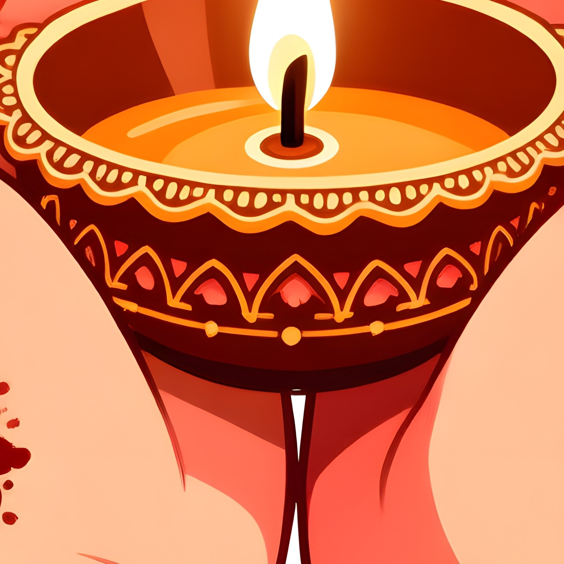 Illustration Of Hands Holding A Diya Diwali Festival - Full Resolution Quality Preview