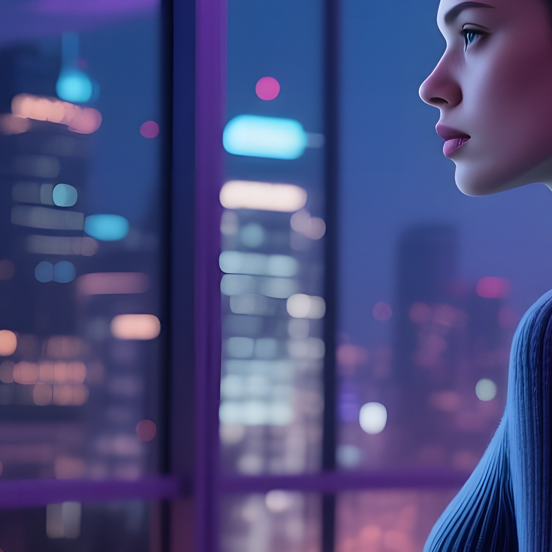 In A High‑Tech Startup Hub, A Sultry Coder In A Form‑Fitting Sweater Watches As Code Streams Across - Full Resolution Quality Preview