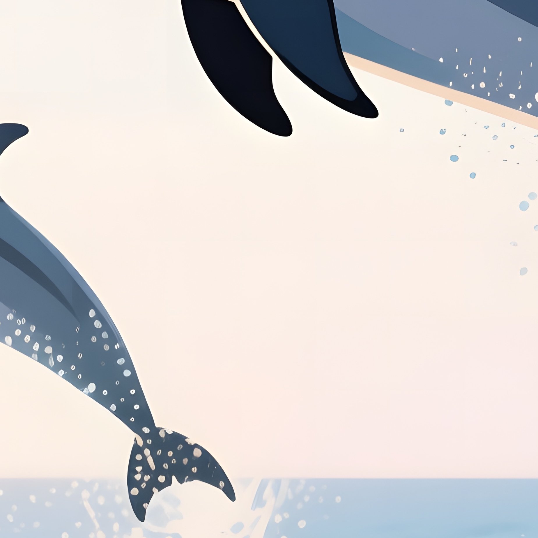 In The Cool Light Of Early Morning, Dolphins Leap From The Ocean, Their Forms And The Surrounding - Full Resolution Quality Preview