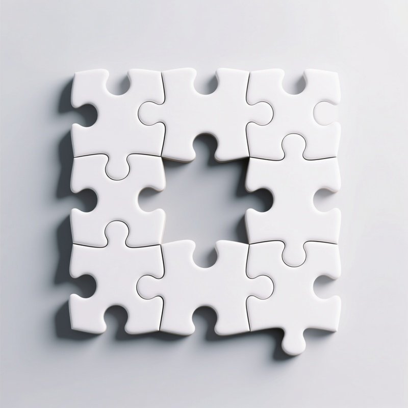 Incomplete Puzzle Piece Arrangement Puzzle Minimalism