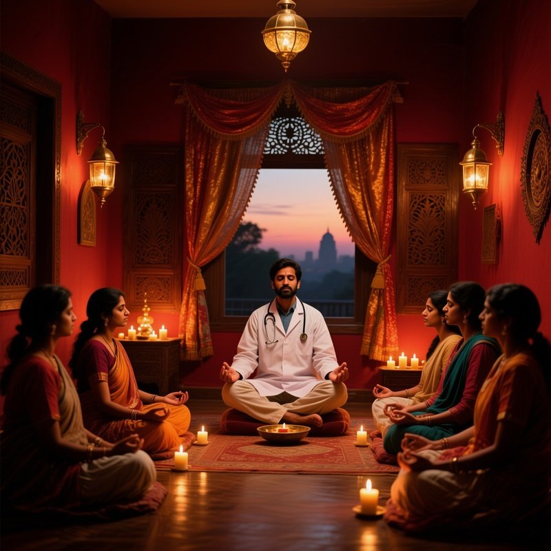 Indian Doctor Guiding Mindfulness Session