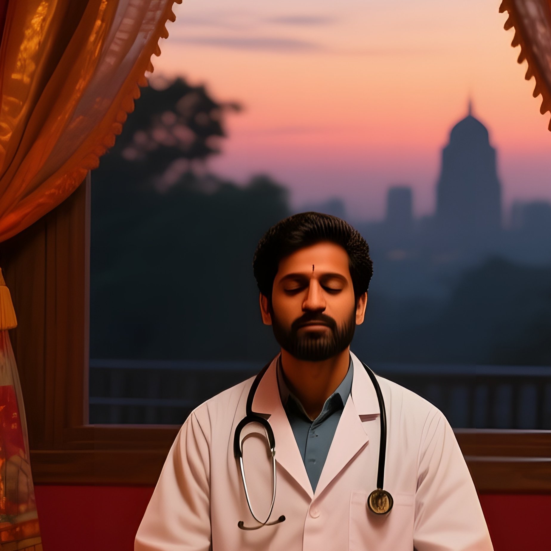 Indian Doctor Guiding Mindfulness Session - Full Resolution Quality Preview