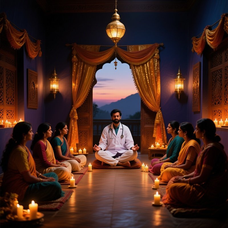 Indian Doctor Guiding Mindfulness Session