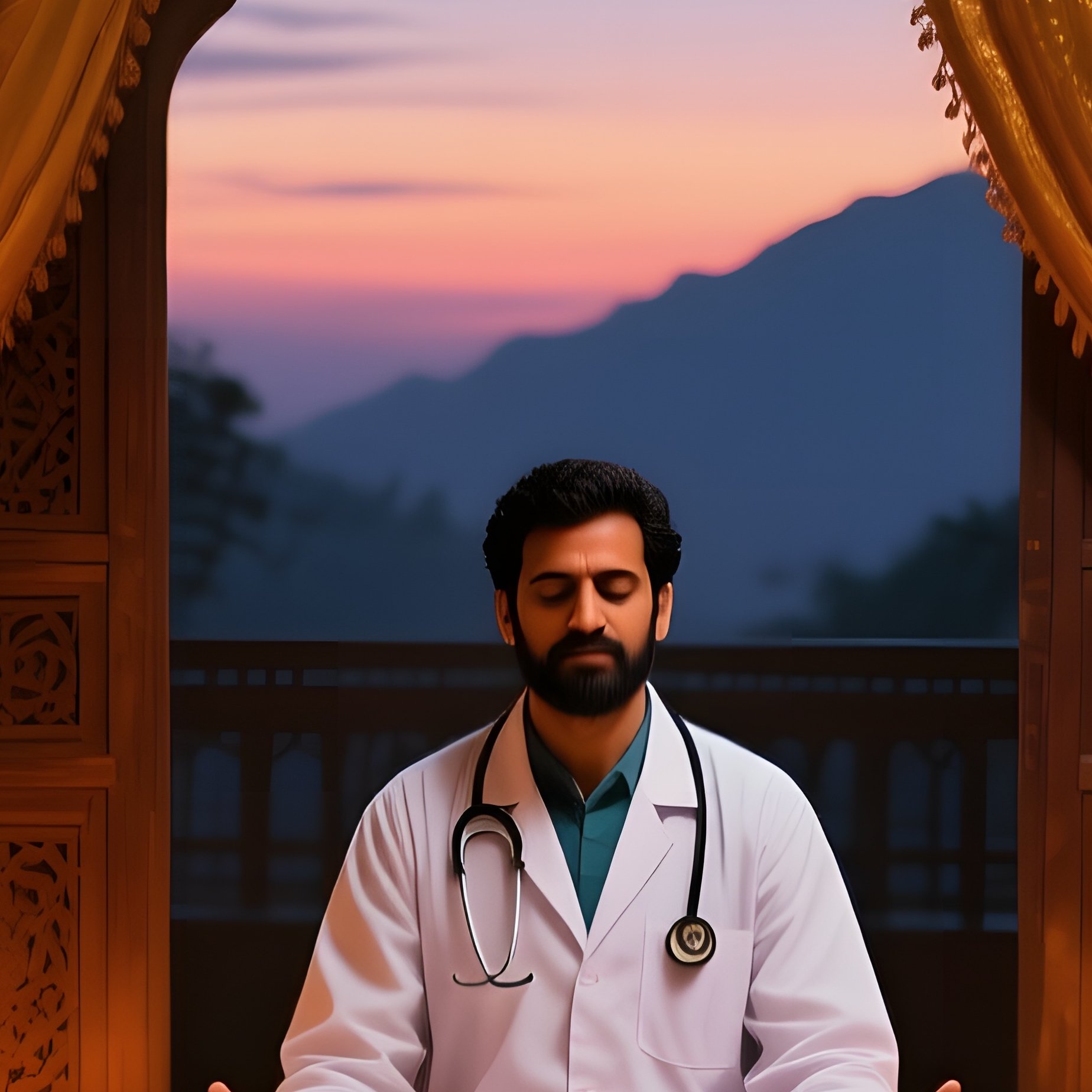 Indian Doctor Guiding Mindfulness Session - Full Resolution Quality Preview
