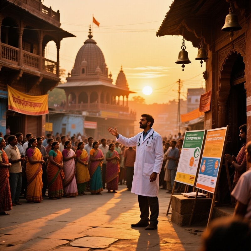 Indian Doctor Health Campaign Varanasi Sunset