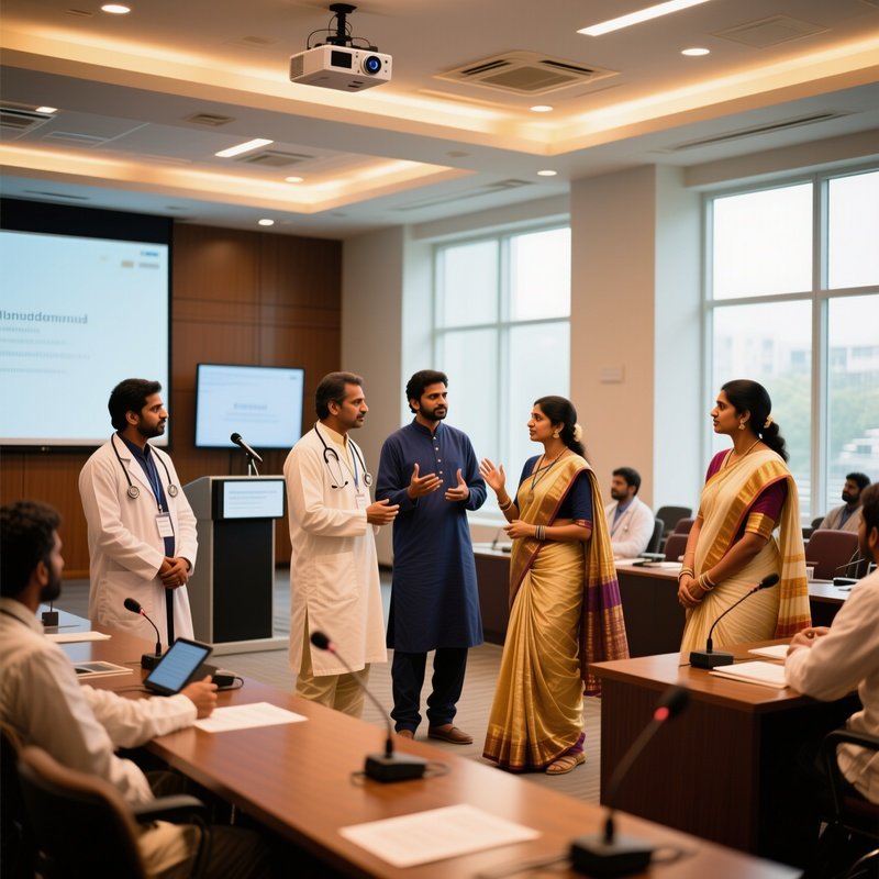 Indian Doctors Traditional Attire Medical Conference Hyderabad