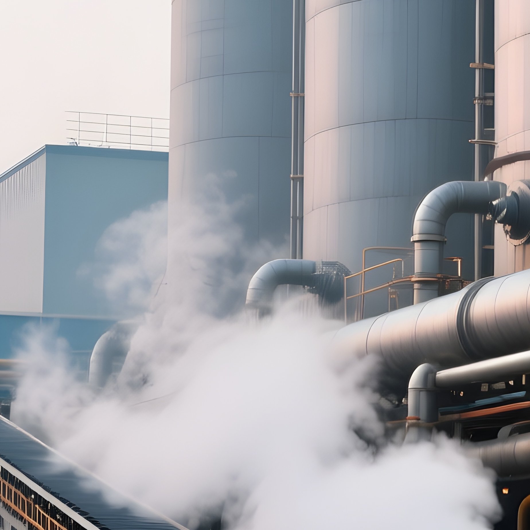 Industrial Chemical Plant With Pipes And Tanks - Full Resolution Quality Preview