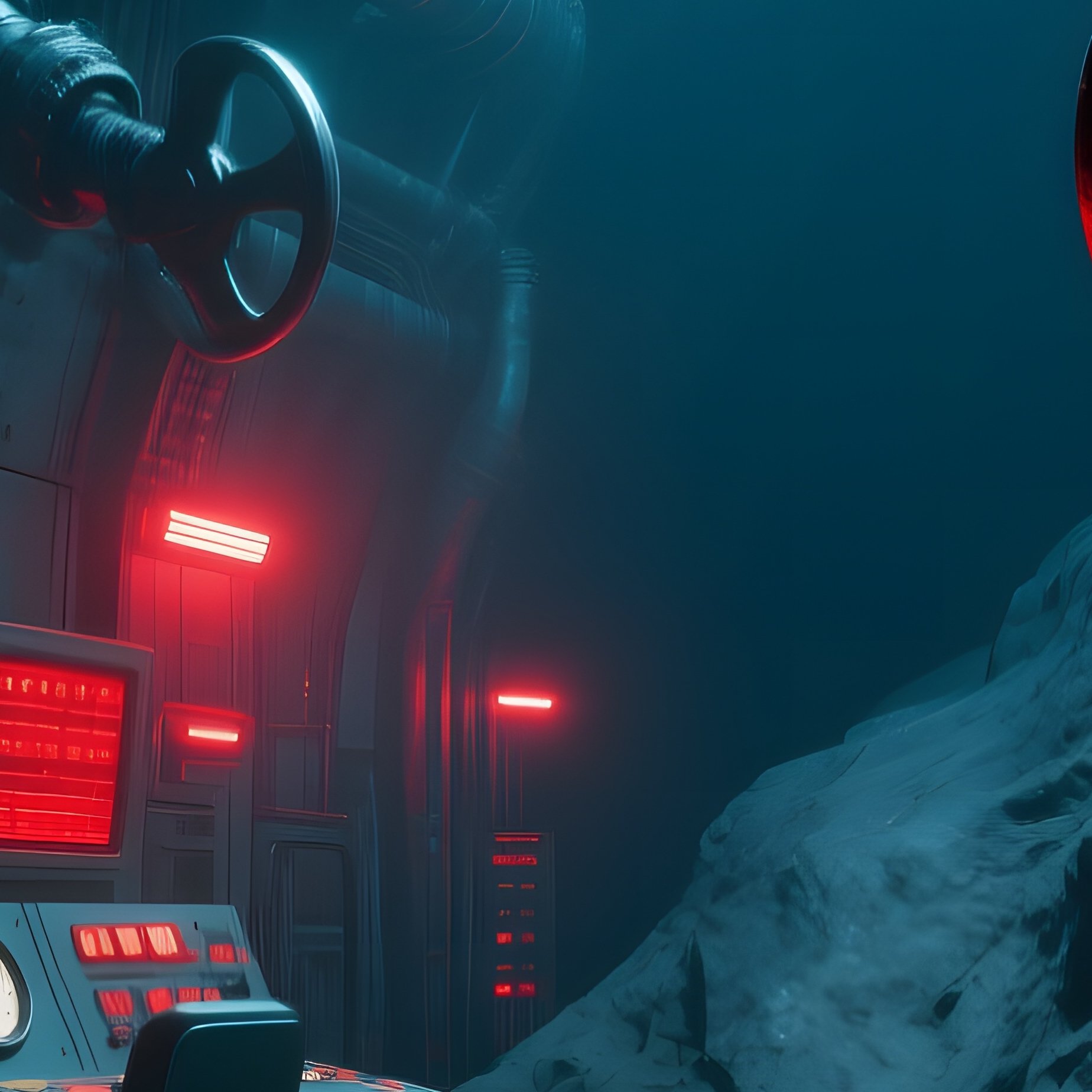 Industrial Control Room In Asteroid Core - Full Resolution Quality Preview