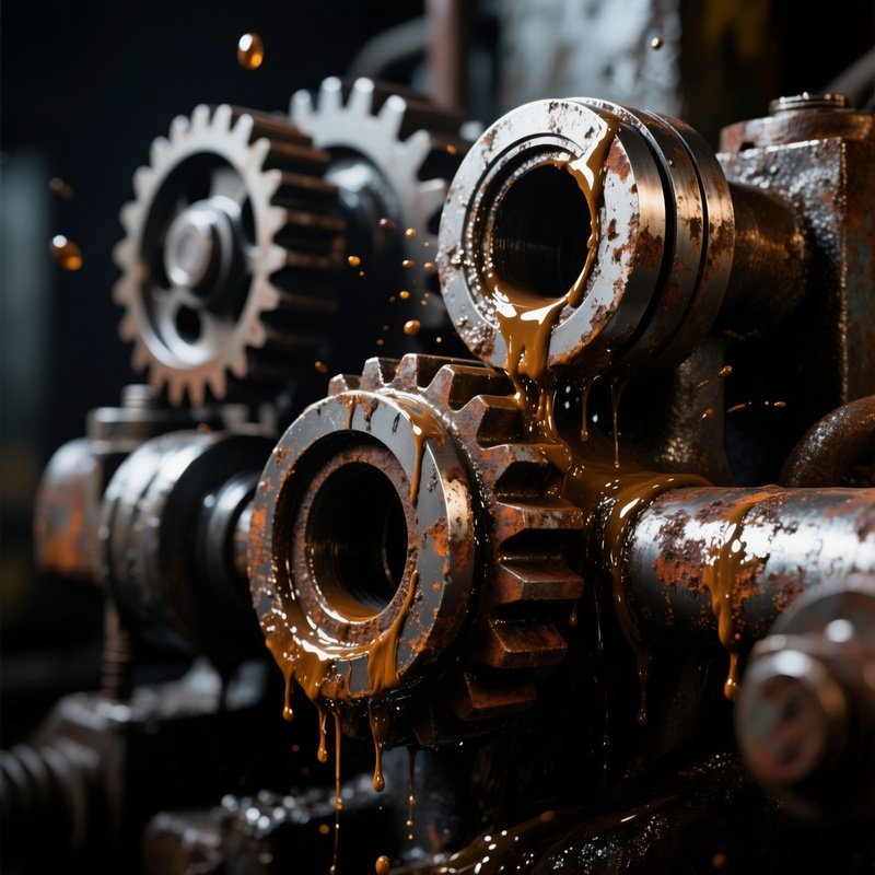 Industrial Gear Oil Splatter Metal Structure