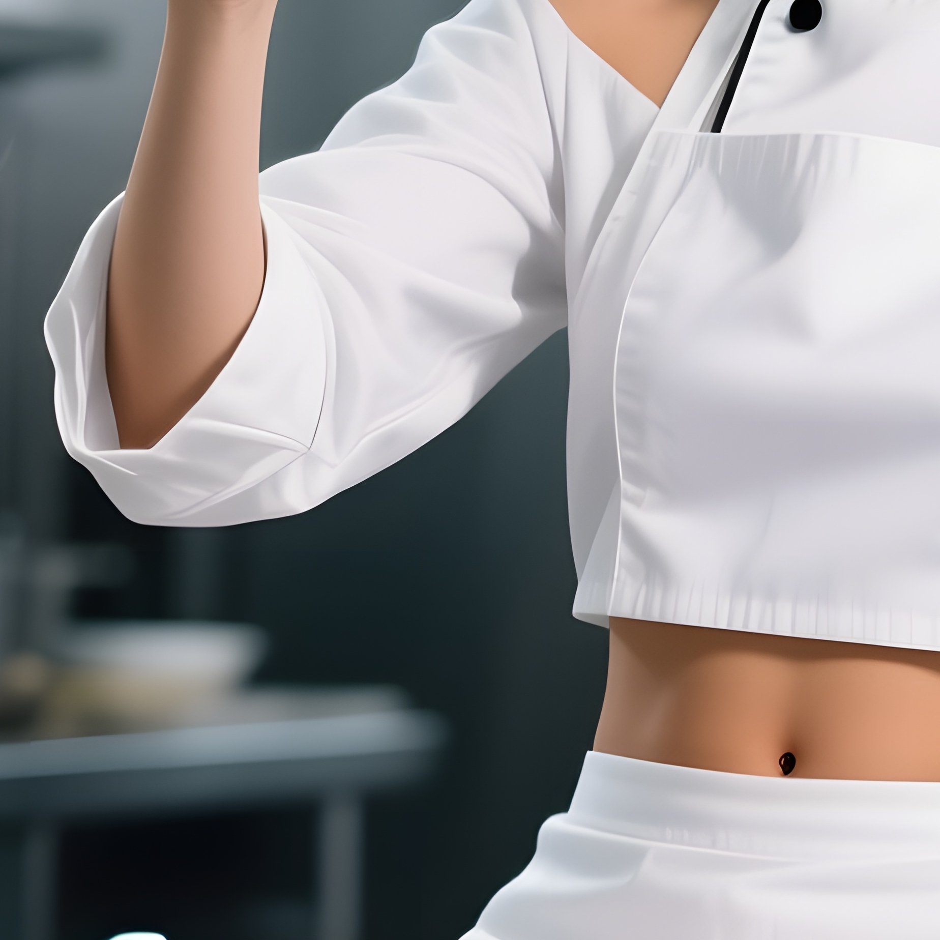 Industrial Kitchen Chef Model With Camera - Full Resolution Quality Preview
