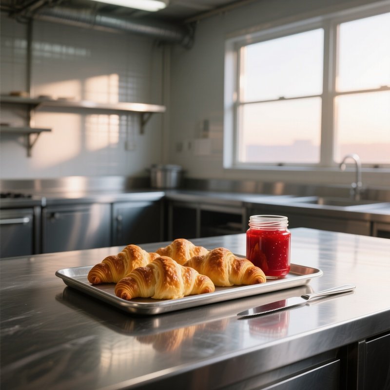 Industrial Kitchen Early Morning Croissants