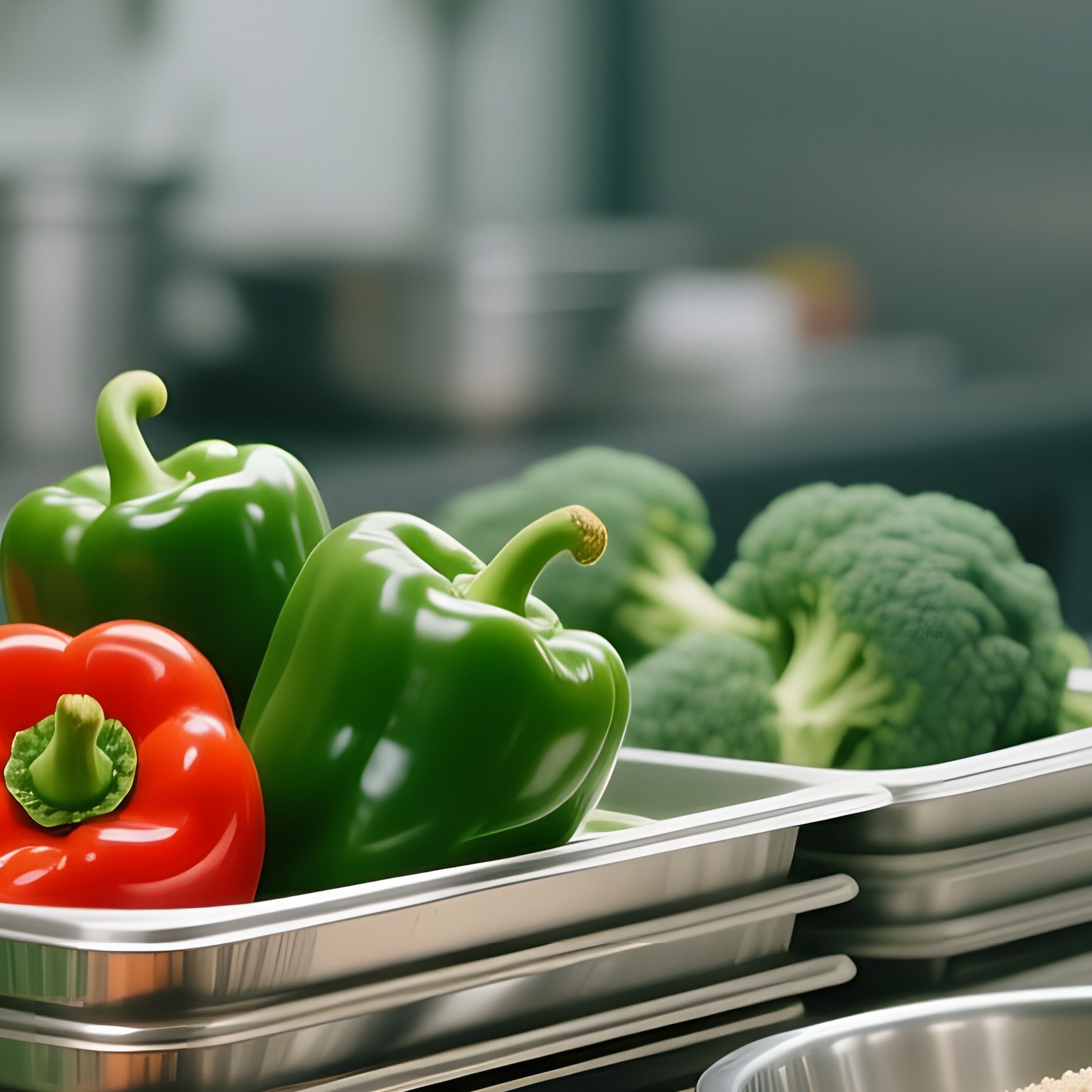 Industrial Kitchen Prep Station Early Morning - Full Resolution Quality Preview
