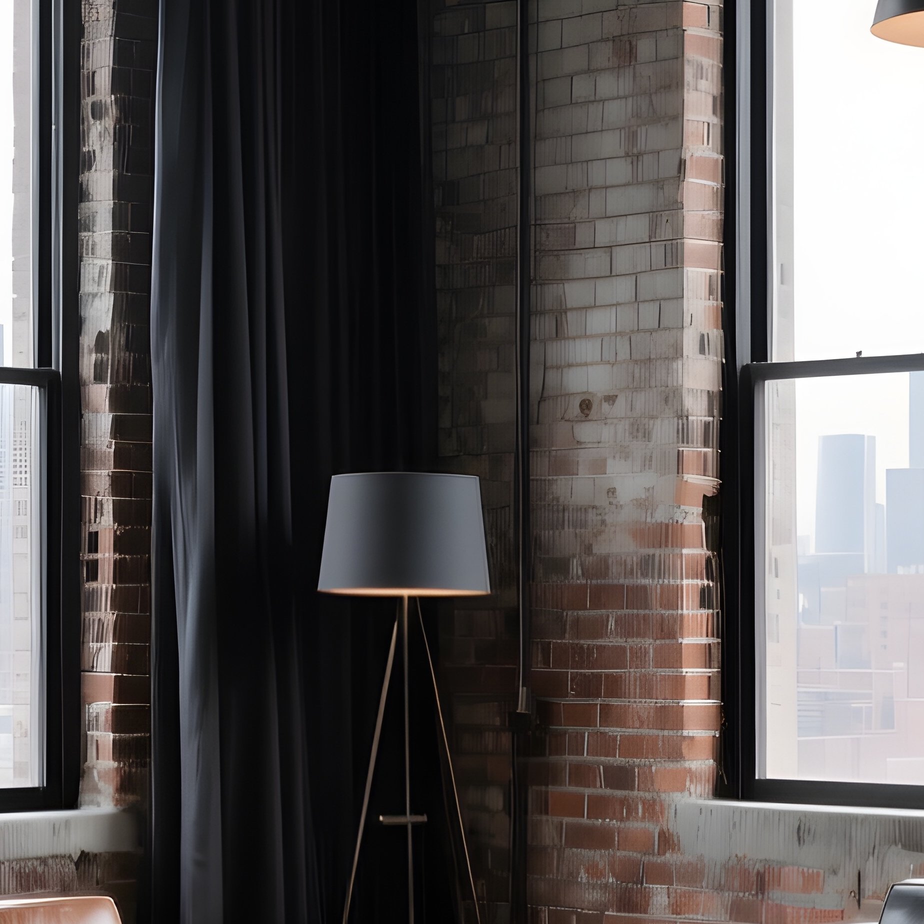 Industrial Living Room With Urban Atmosphere - Full Resolution Quality Preview