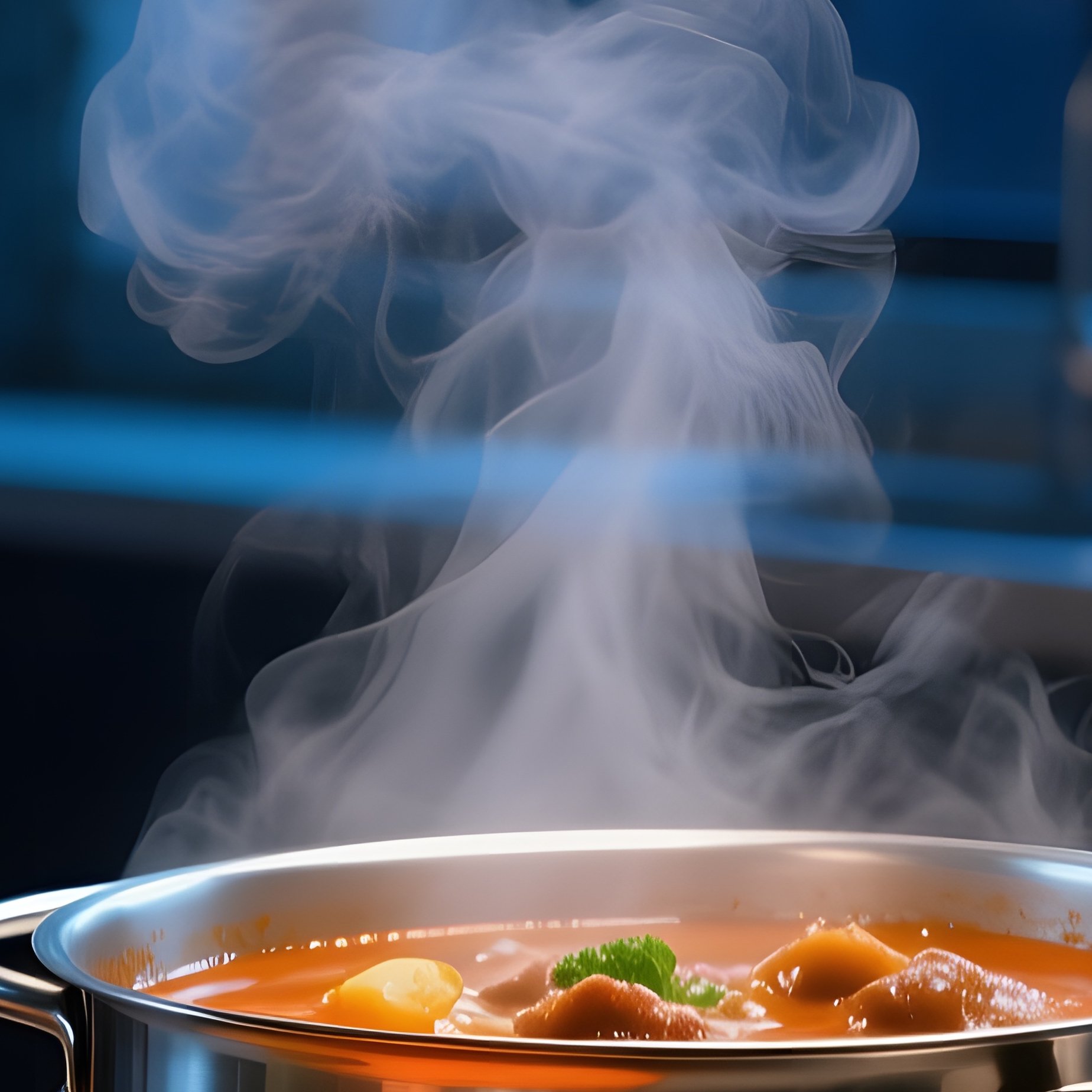 Industrial Loft Kitchen At Night - Full Resolution Quality Preview