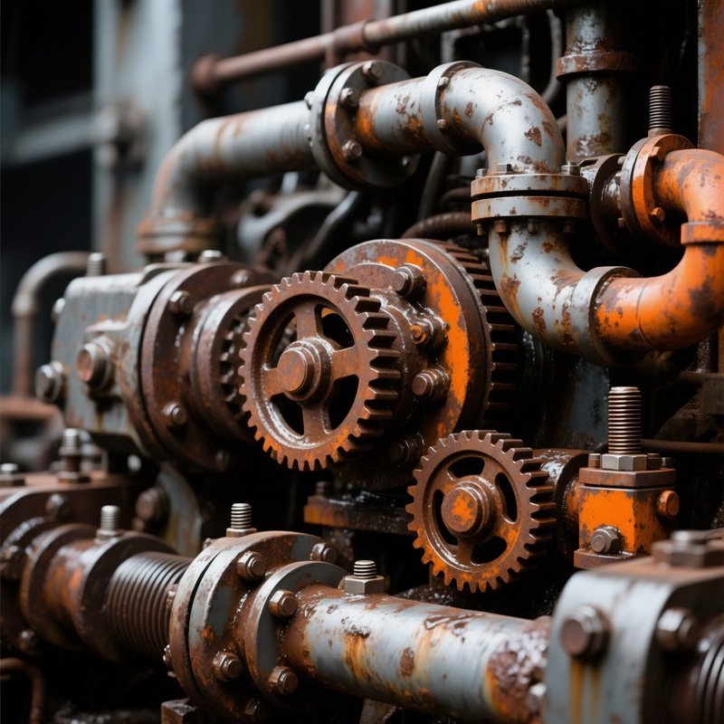 Industrial Machinery With Textured Metal Surfaces