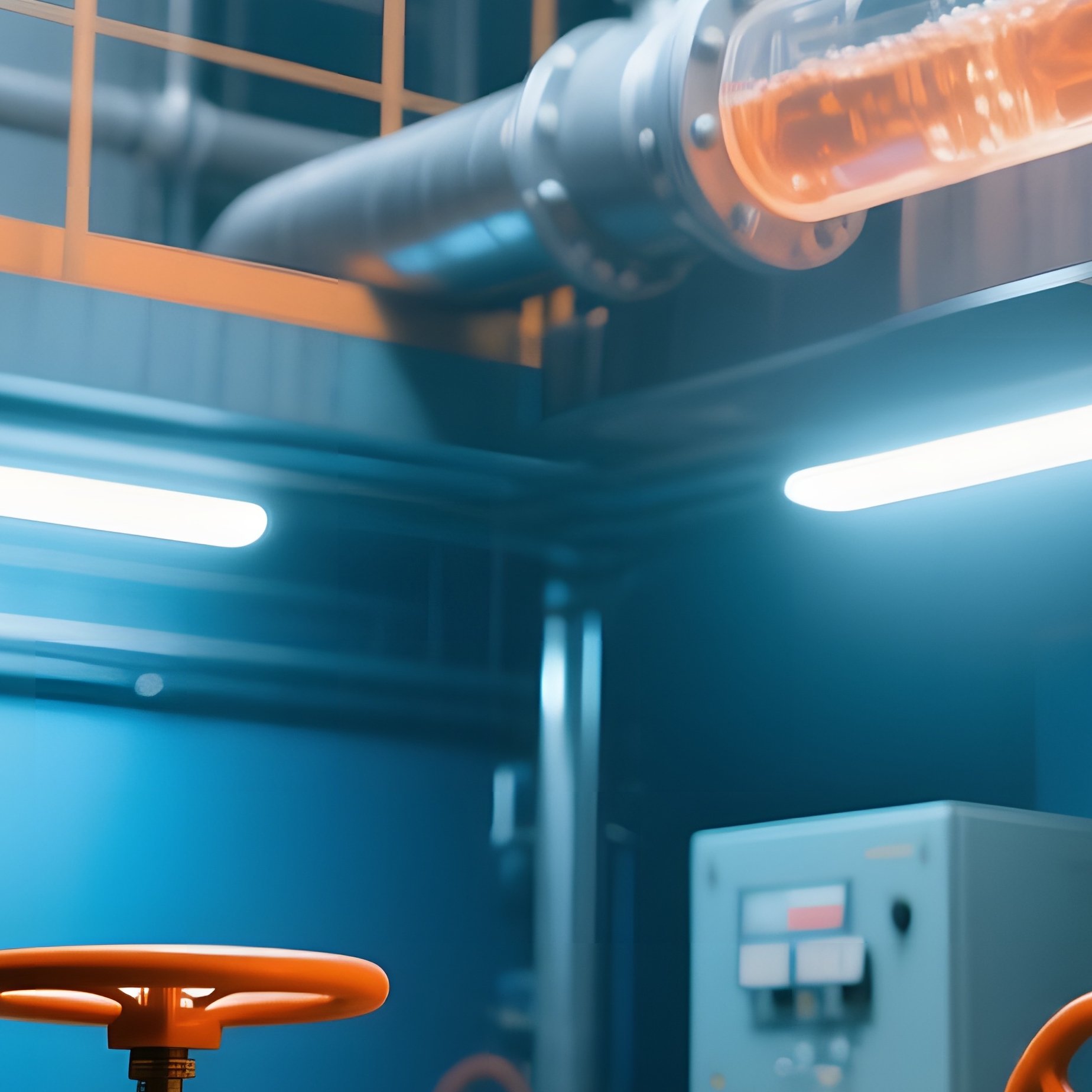 Industrial Piping System With Liquid Flow - Full Resolution Quality Preview