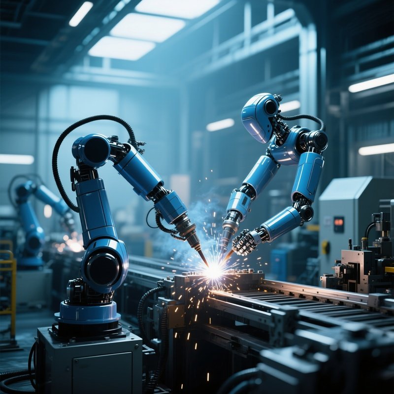 Industrial Robots Welding Photorealistic 2