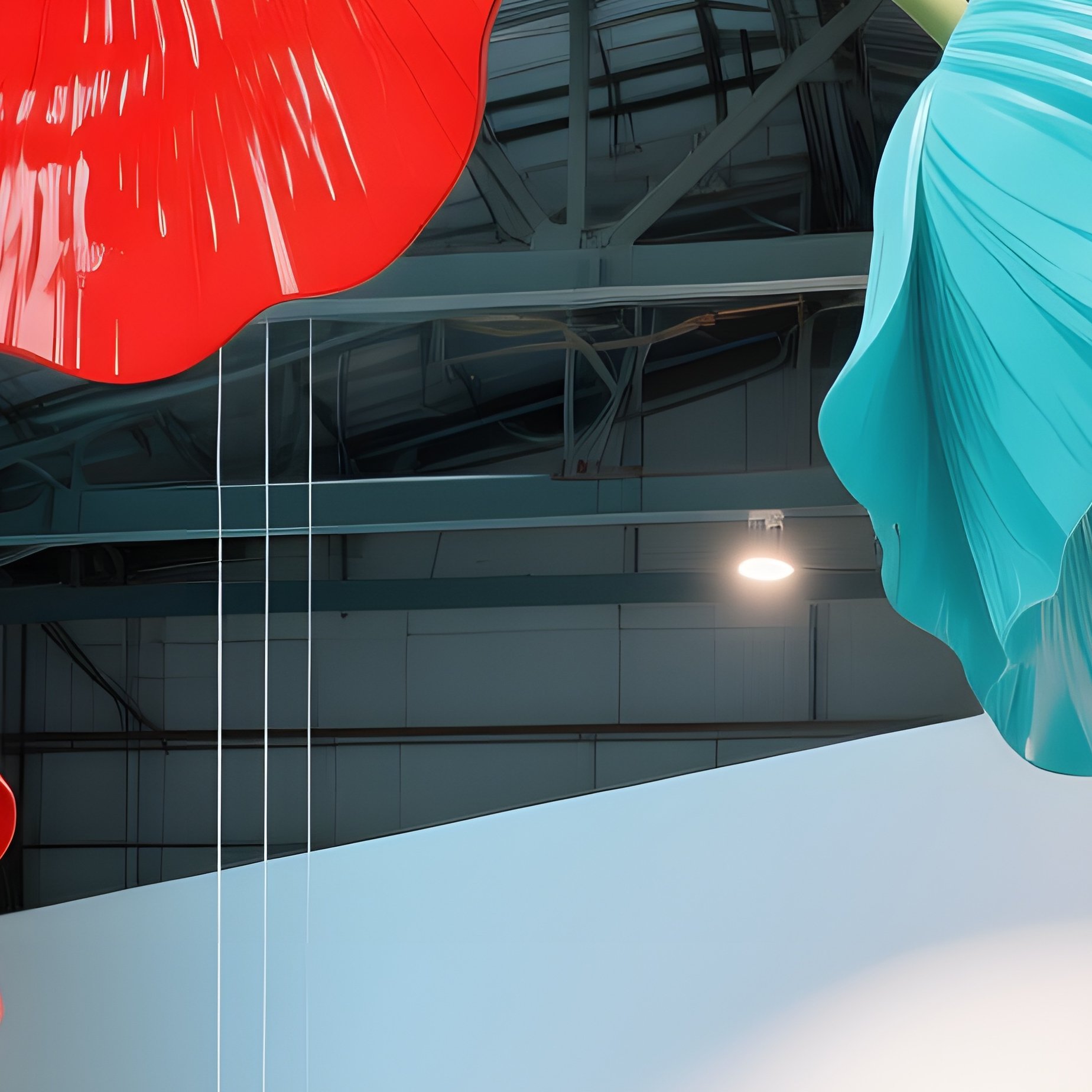 Industrial Warehouse Art Space Poppies - Full Resolution Quality Preview