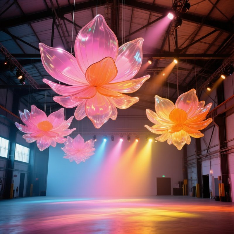 Industrial Warehouse Event Space Glass Petals