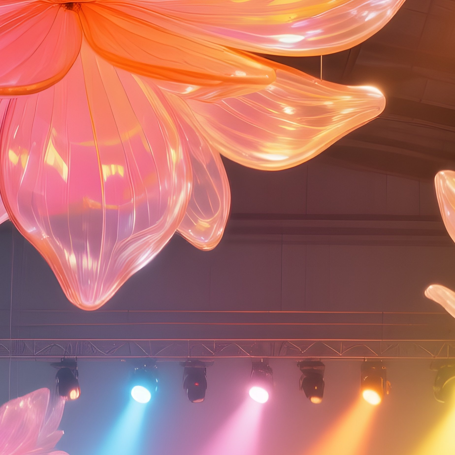 Industrial Warehouse Event Space Glass Petals - Full Resolution Quality Preview