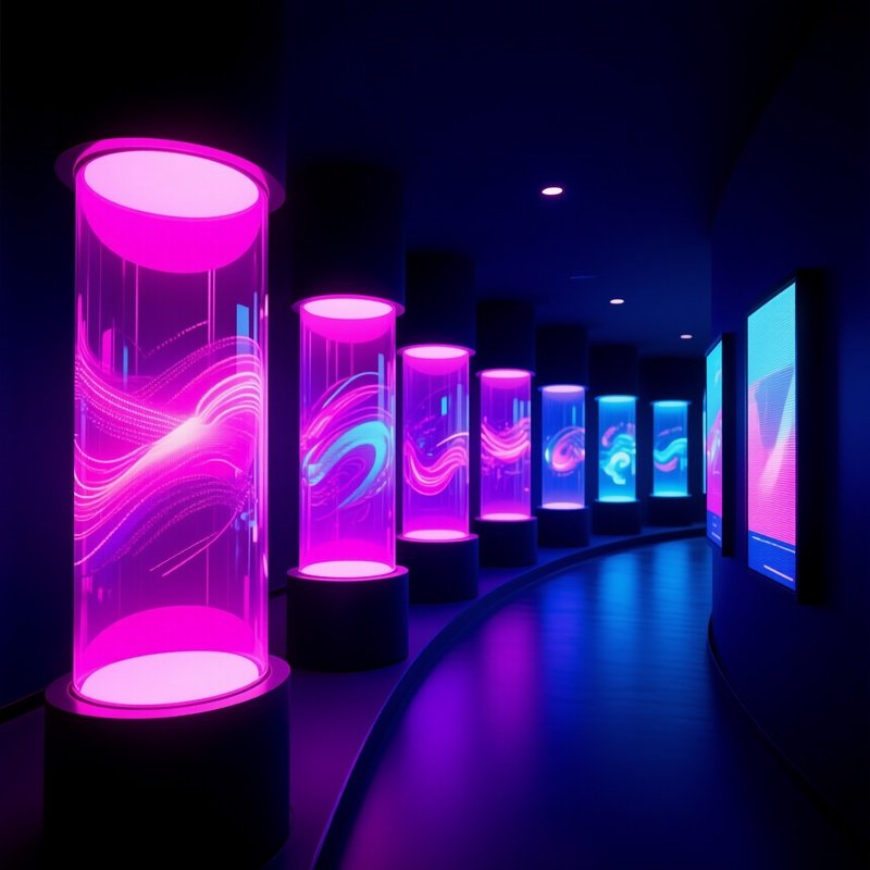 Interactive Digital Display In A Futuristic Setting Futuristic