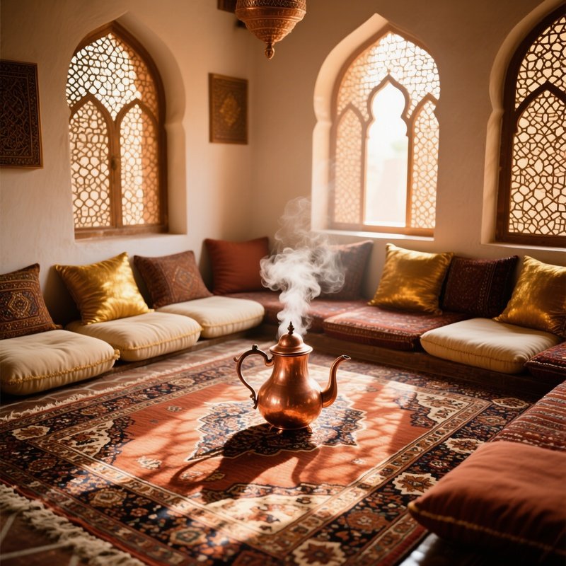 Intimate Persian Tea House Interior