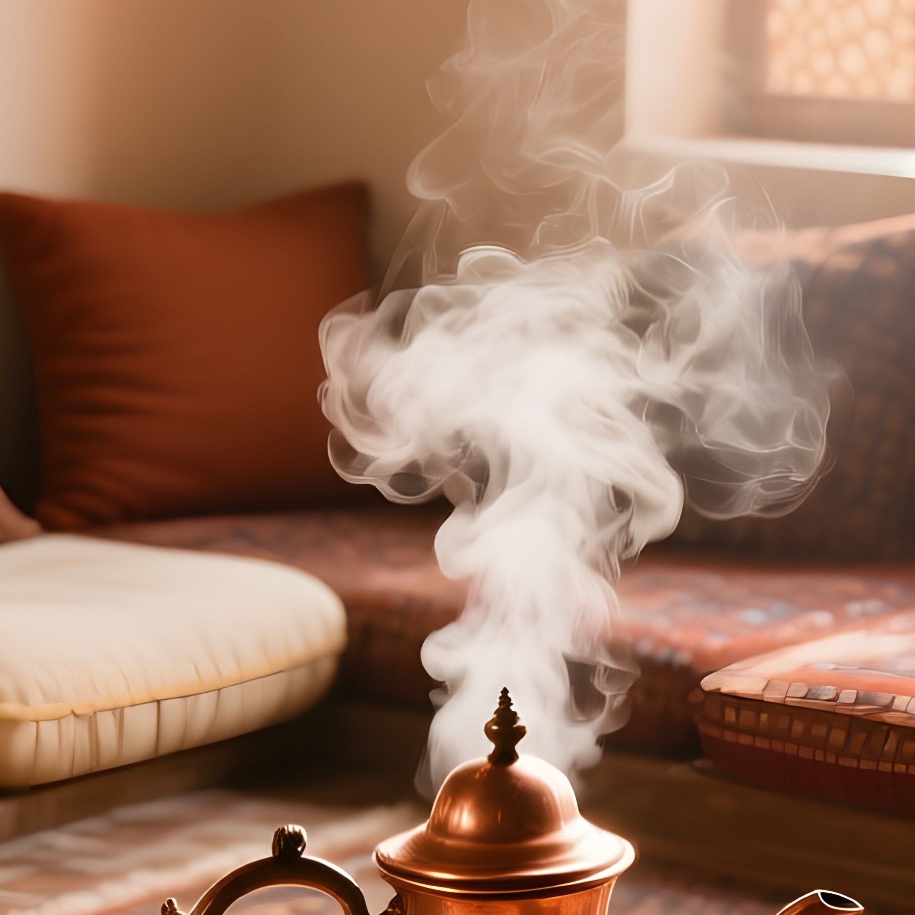 Intimate Persian Tea House Interior - Full Resolution Quality Preview