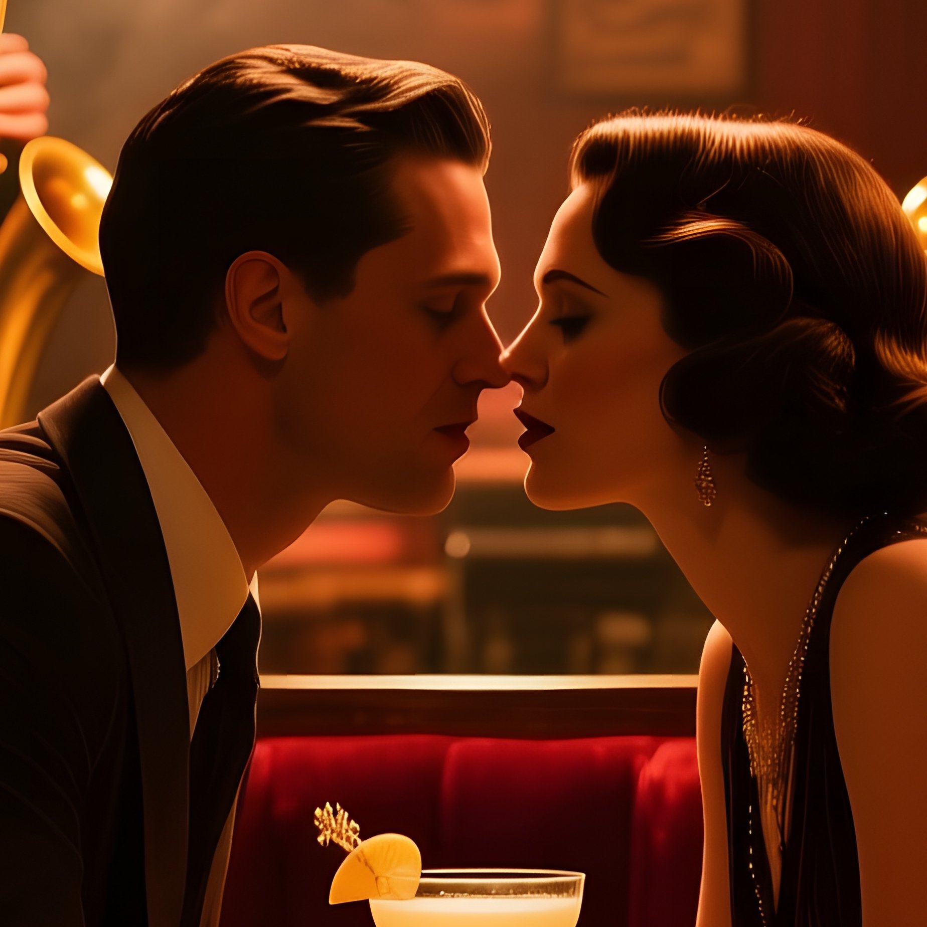 Intimate Speakeasy Jazz Couple Cocktail - Full Resolution Quality Preview