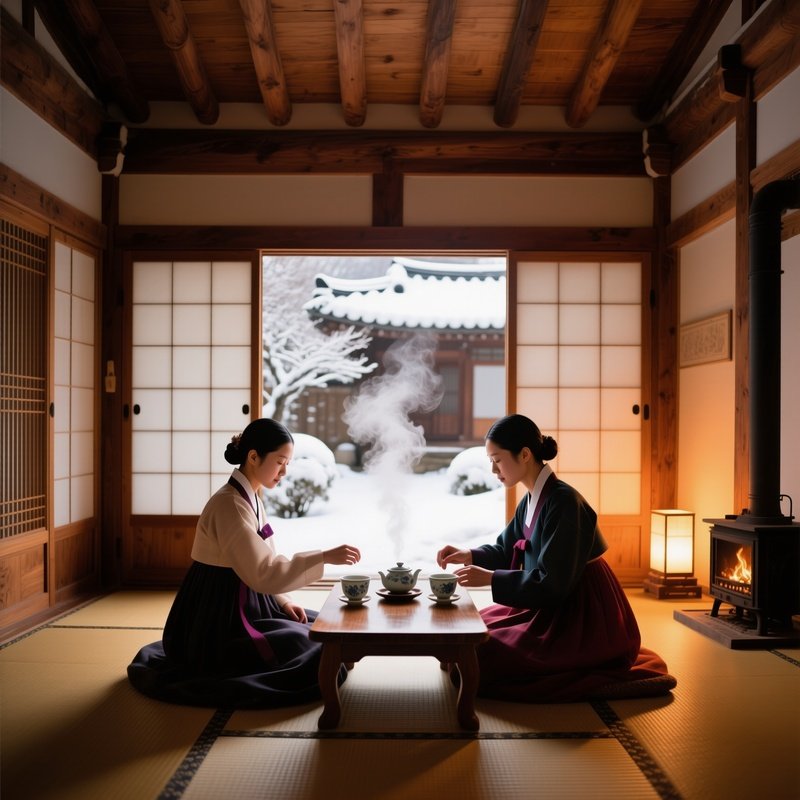 Intimate Tea Ceremony In Korean Hanok