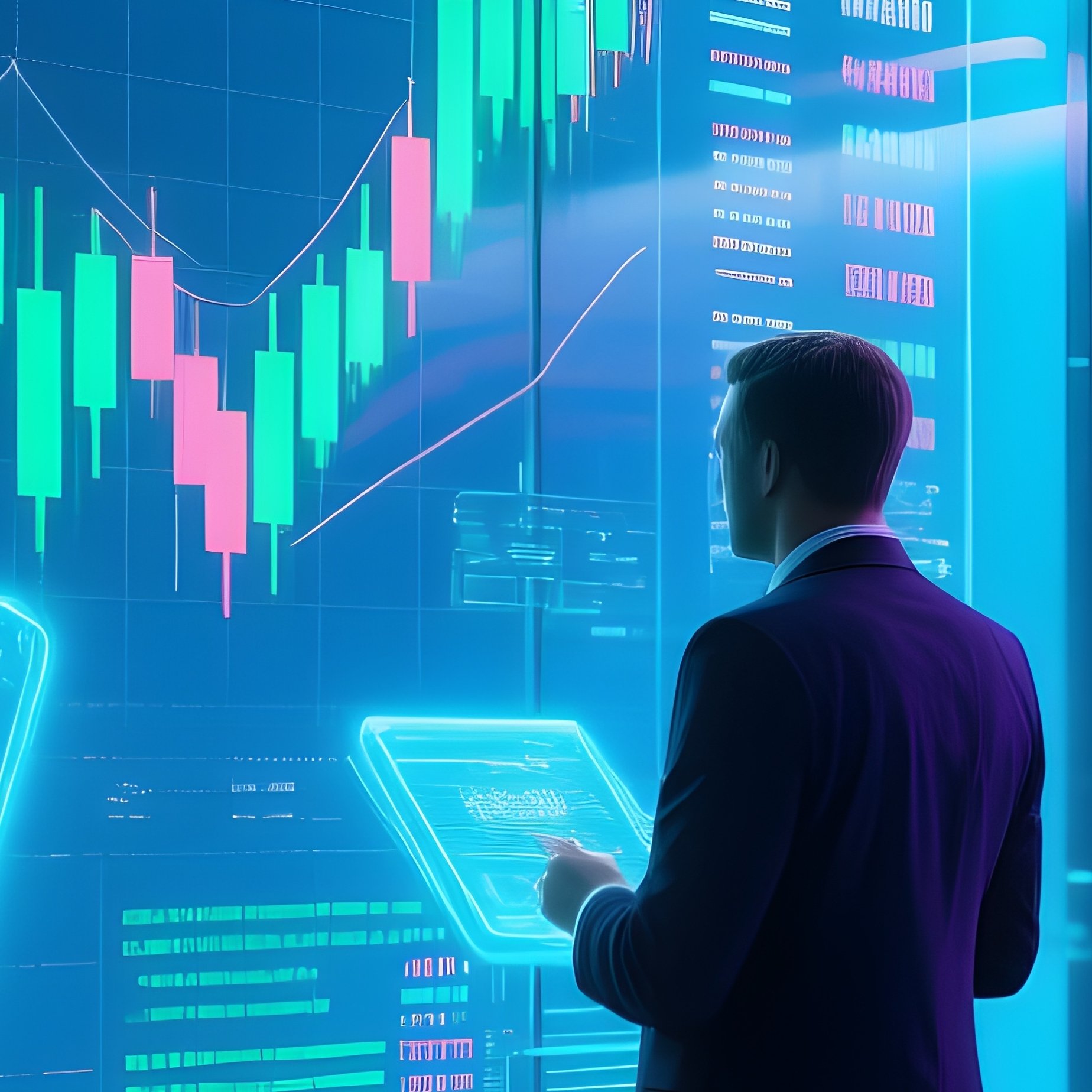 Investors Watching Stock Tickers In A Glass Walled Skyscraper Science Fiction - Full Resolution Quality Preview