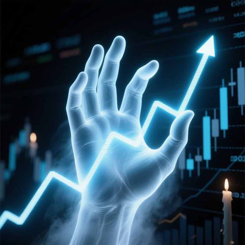 Invisible Hand Stock Chart Upward Push