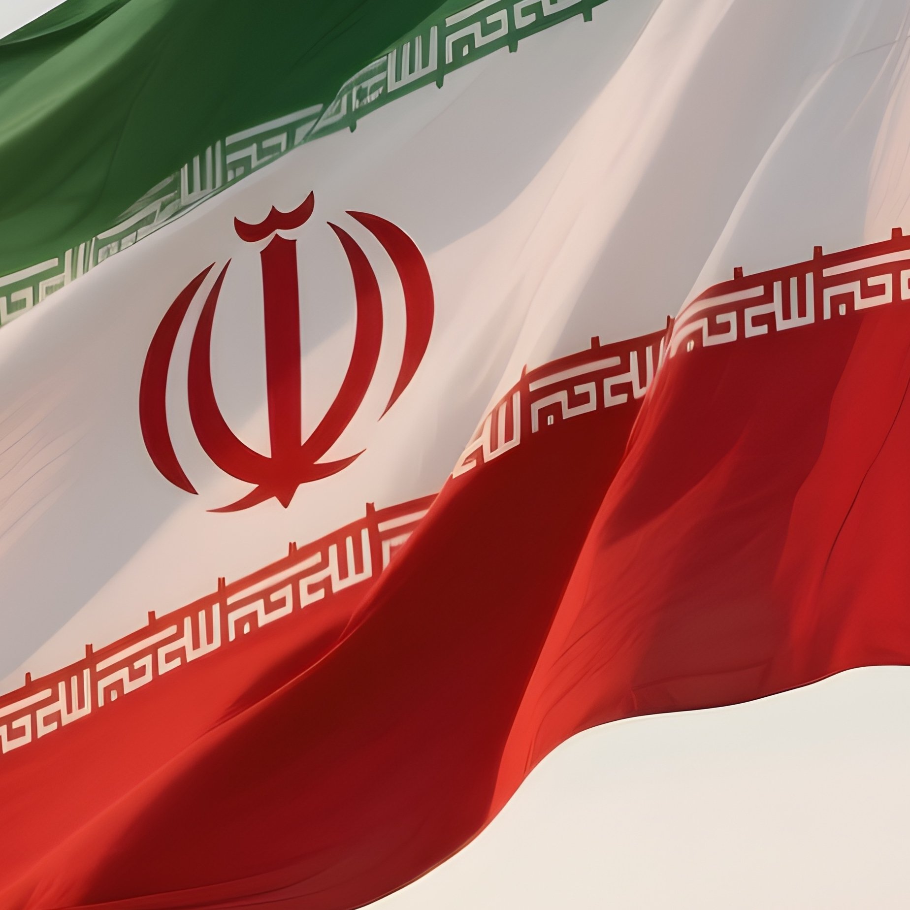 Iran Flag Half Mast Wind Calms - Full Resolution Quality Preview