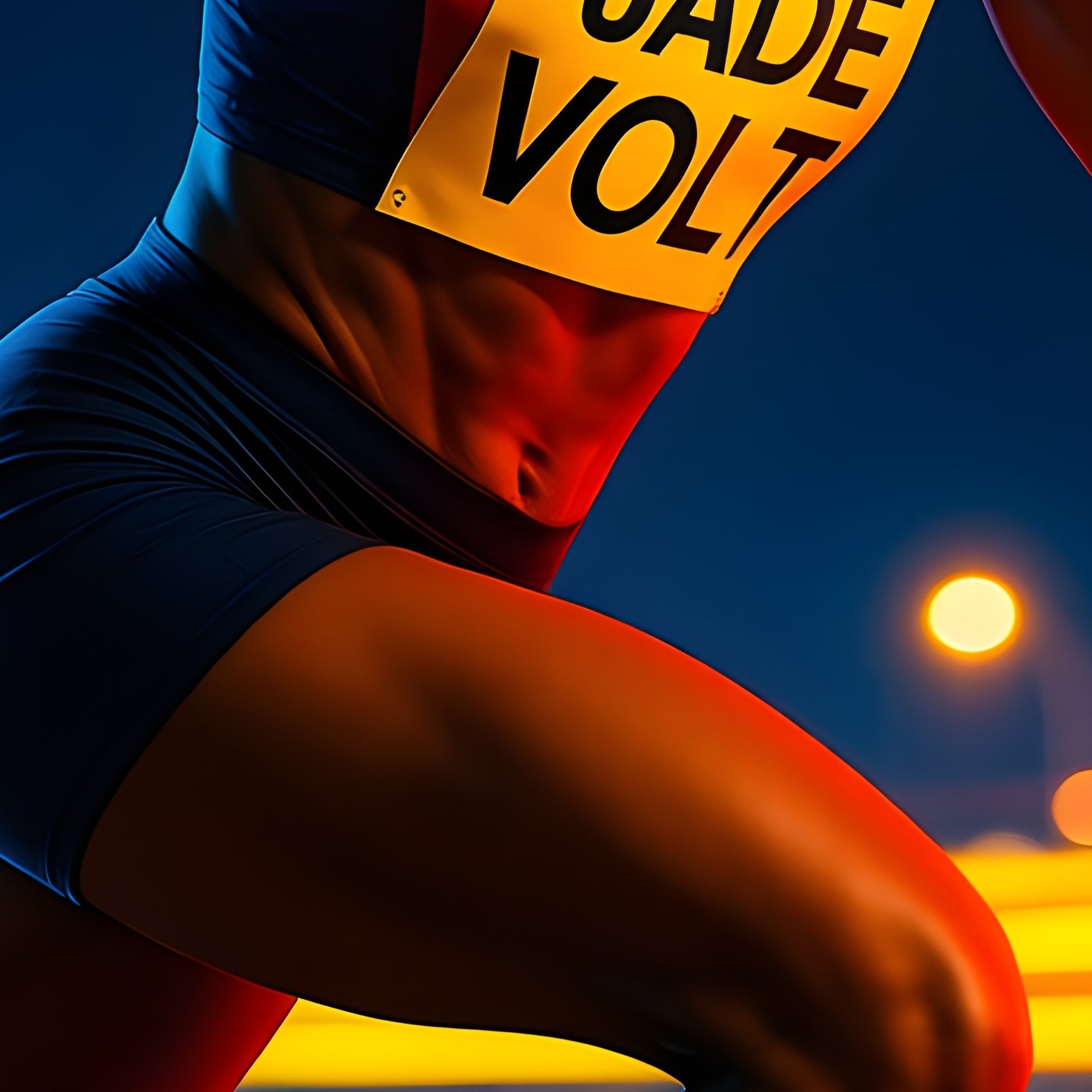 Jade Volt Running City Lights Night Sporting Event - Full Resolution Quality Preview