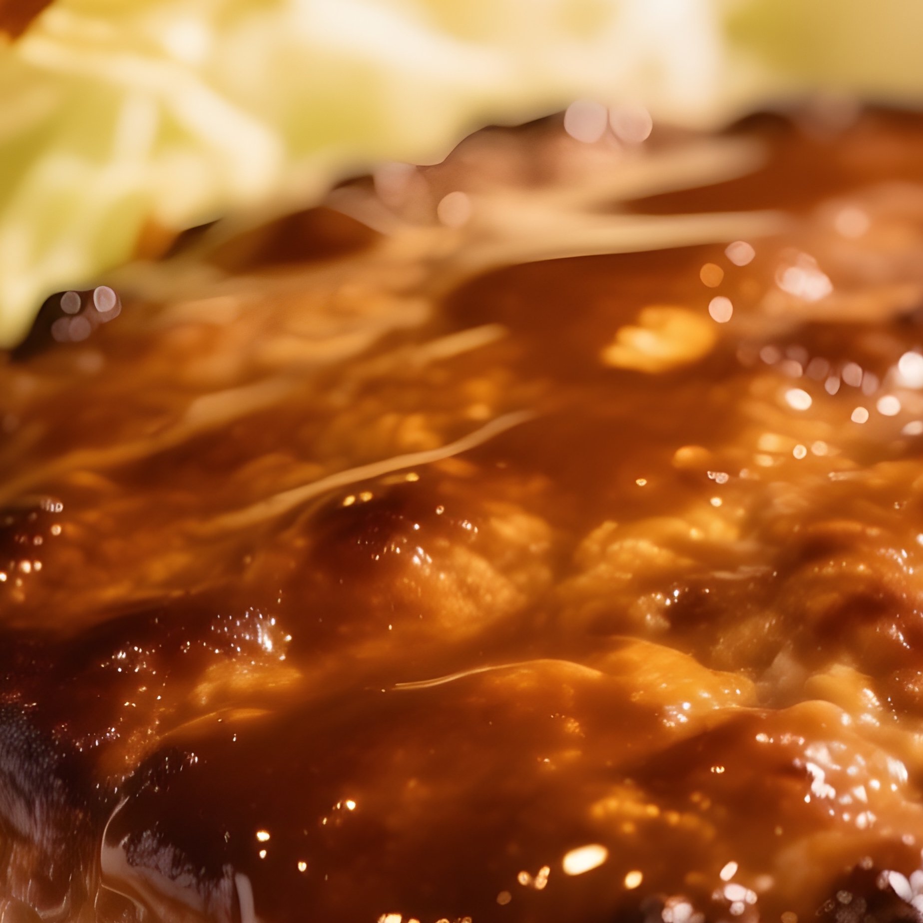 Japanese Hamburger Steak Ground Beef Patty Rich Sauce - Full Resolution Quality Preview