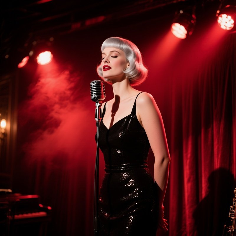 Jazz Singer Silver Bob Vintage Microphone