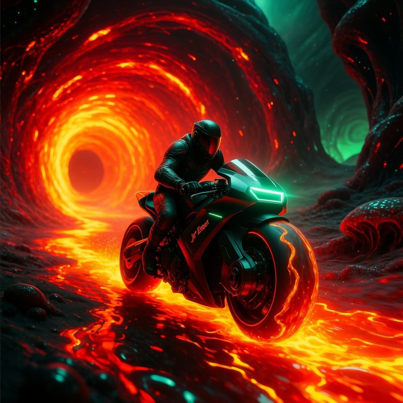 Jet Ember Racing Through Molten Tunnels 2