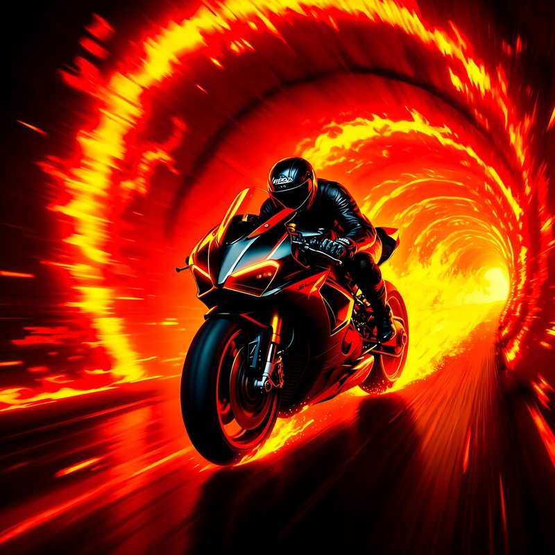 Jet Ember Racing Through Molten Tunnels