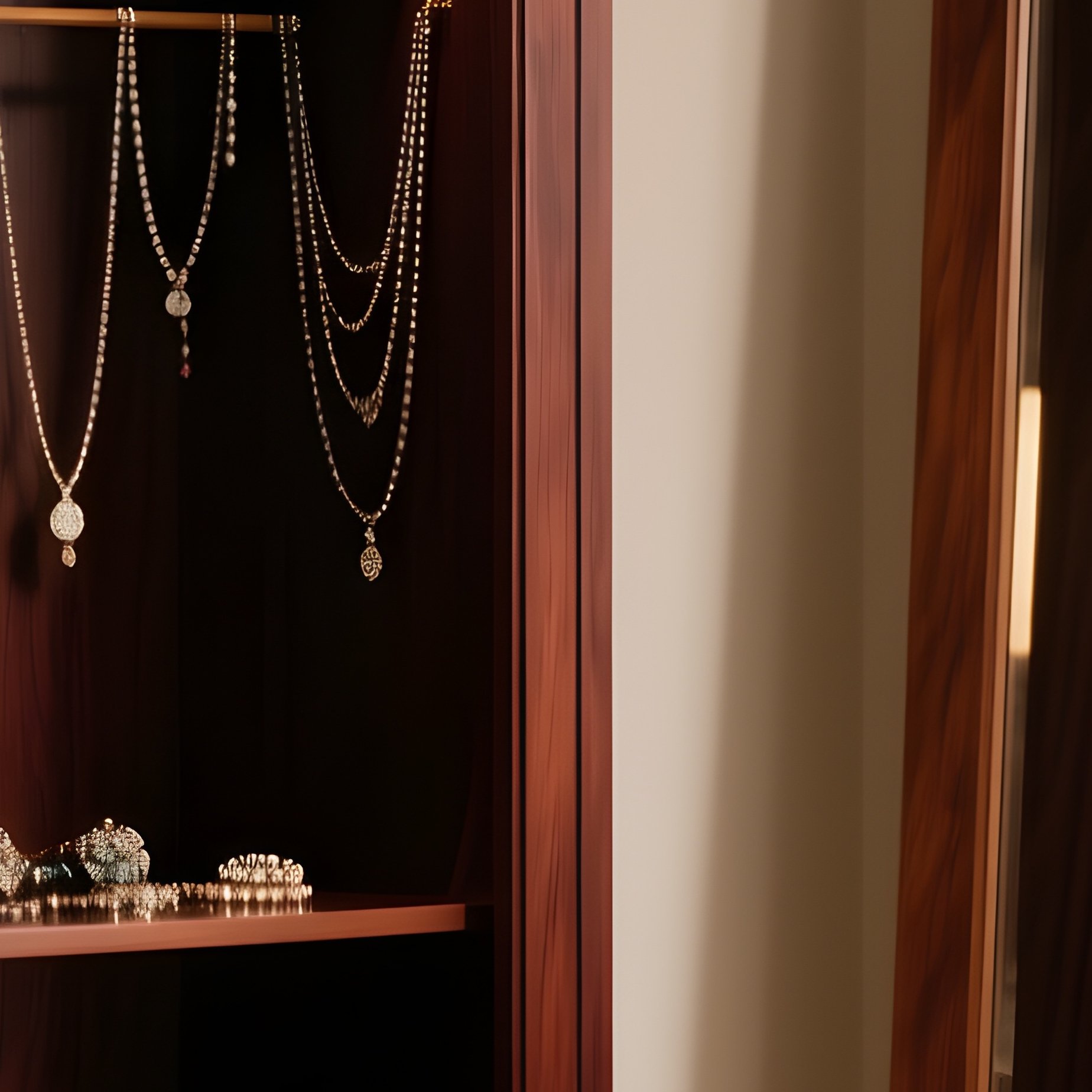 Jewelry Armaire Dark Cherry Wood Full Length Mirror - Full Resolution Quality Preview