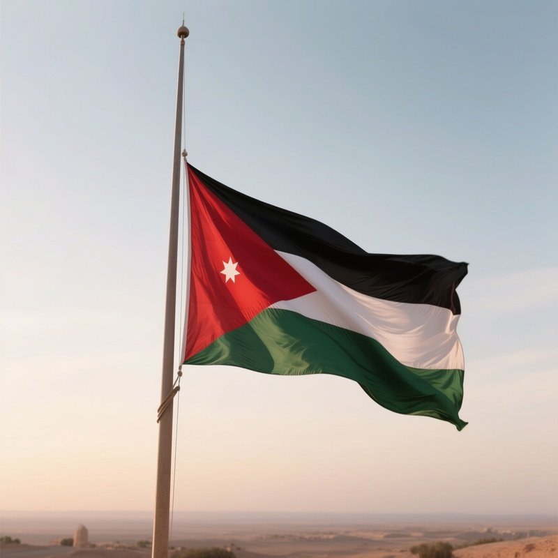 Jordan Flag Half Mast Wind Soft Light
