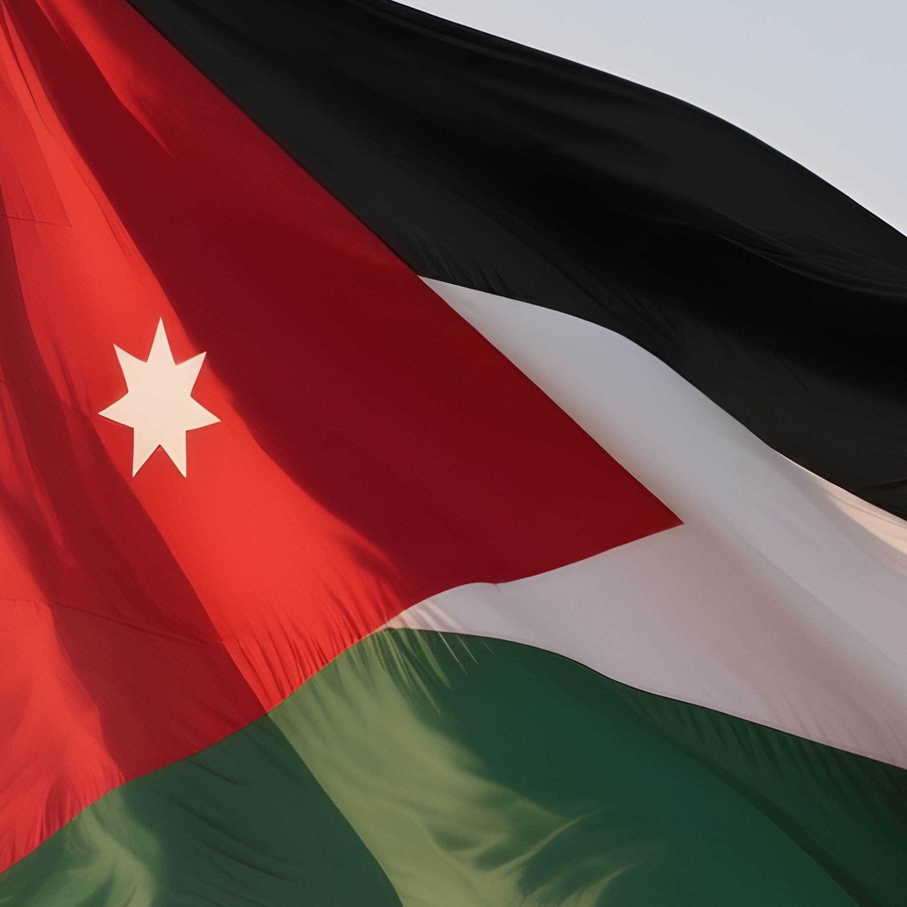 Jordan Flag Half Mast Wind Soft Light - Full Resolution Quality Preview