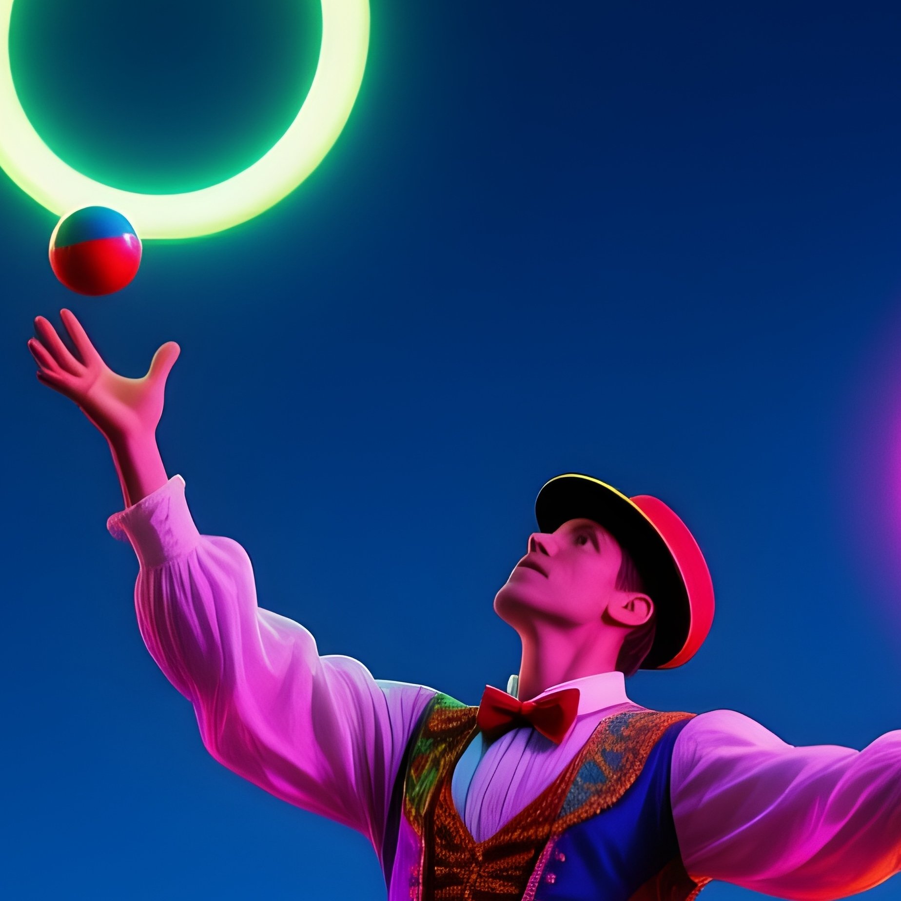Juggler Glowing Rings Trails - Full Resolution Quality Preview