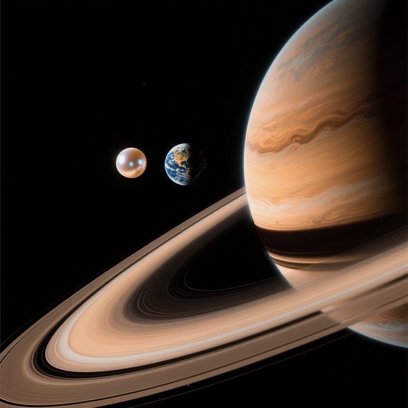 Jupiter Shadow Over Rings And Glowing Moons Surrealism